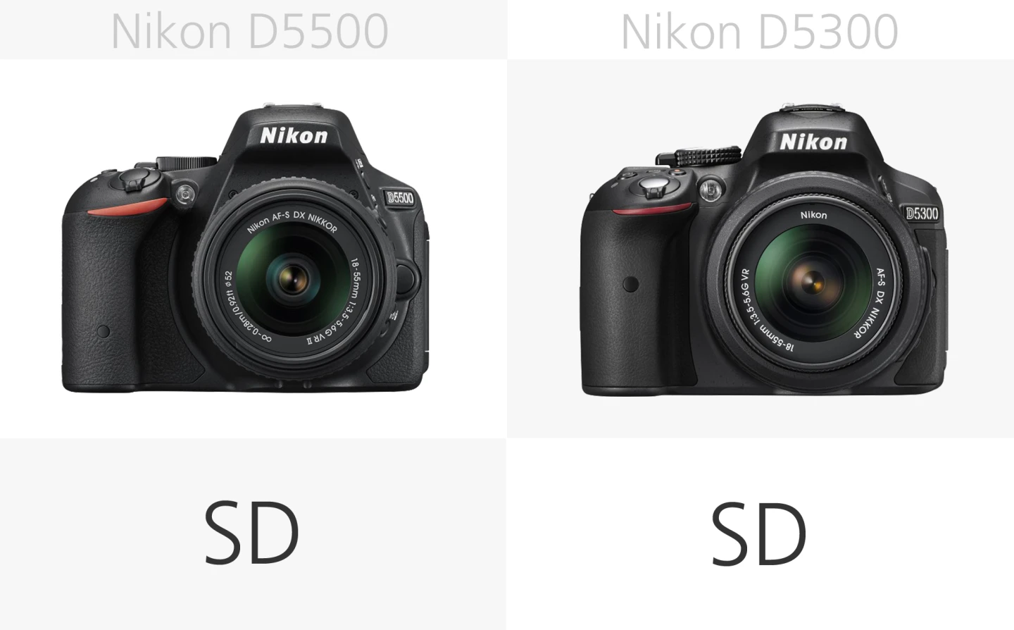 Nikon D5500 vs. Nikon D5300 storage media comparison