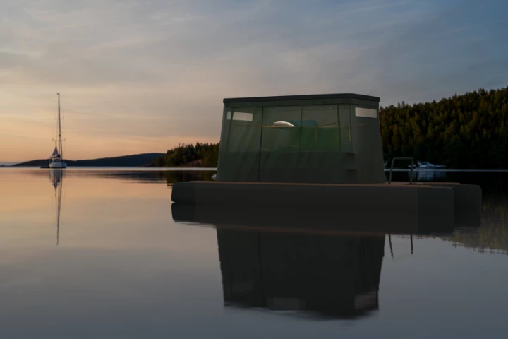 The Pol Lux includes a convertible bench/bed, upper hammock bunk and a deployable tent canopy