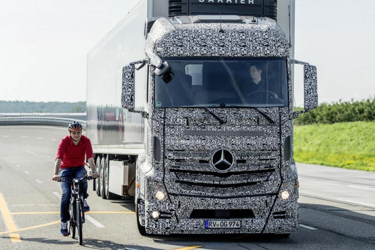 Mercedes-Benz has developed a radar-based system that alerts the truck driver of imminent collision danger