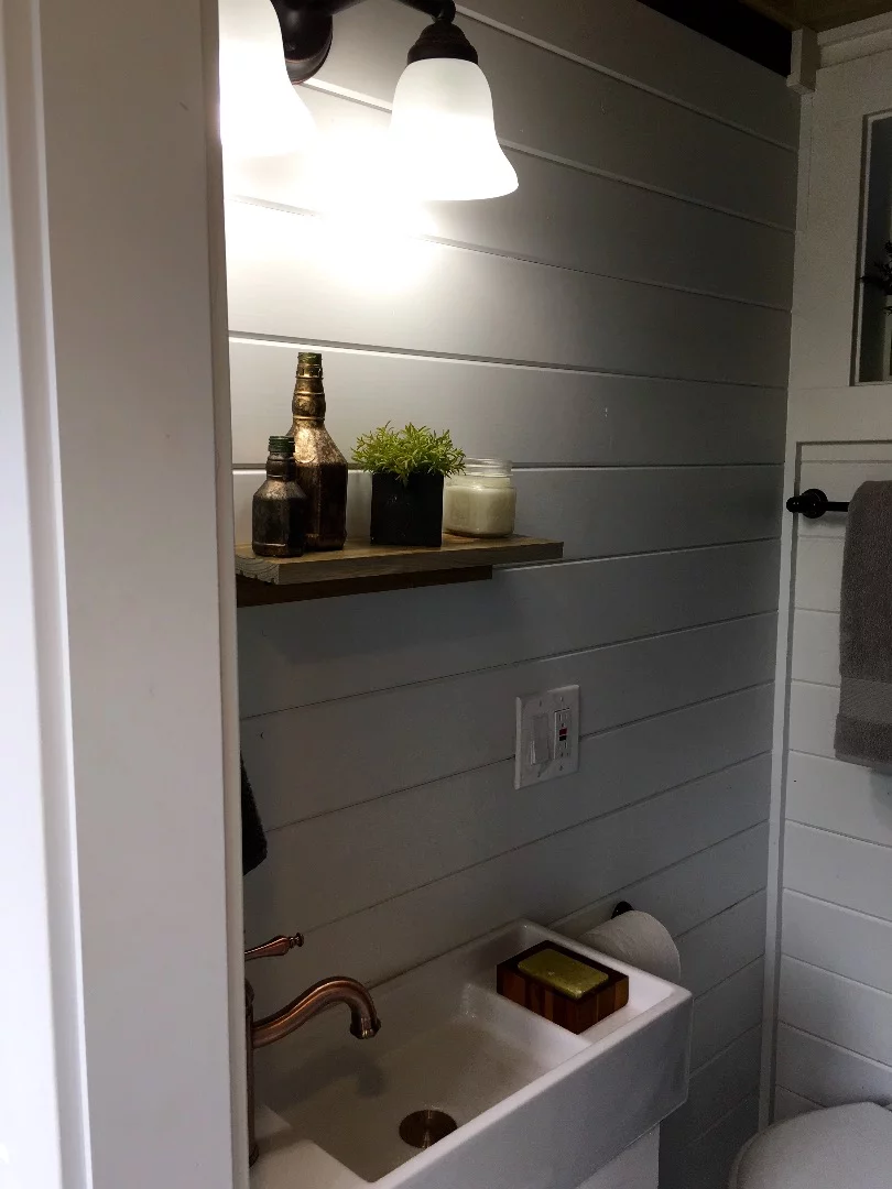 Inside the Rocky Mountain Tiny Home's bathroom