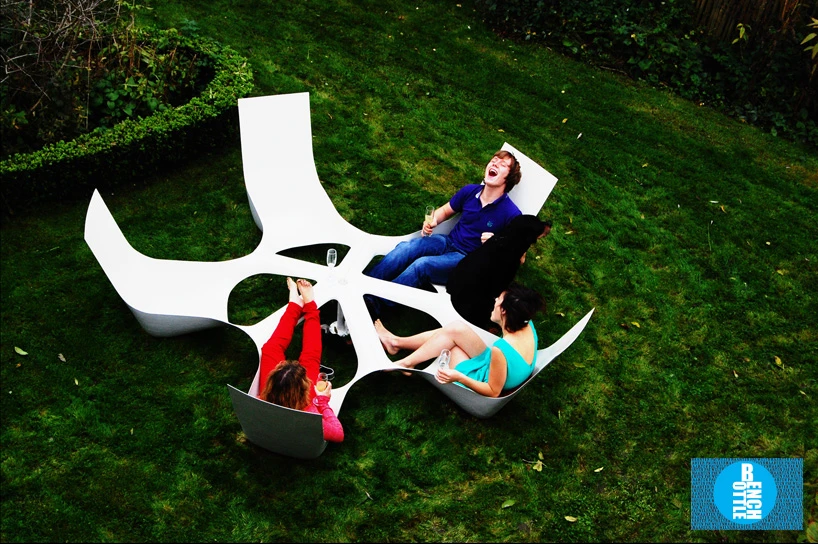 Designer Maarten Pauwelyn has created the Bottlebench outdoor seating set that looks like it would be perfect for long lazy days in the garden