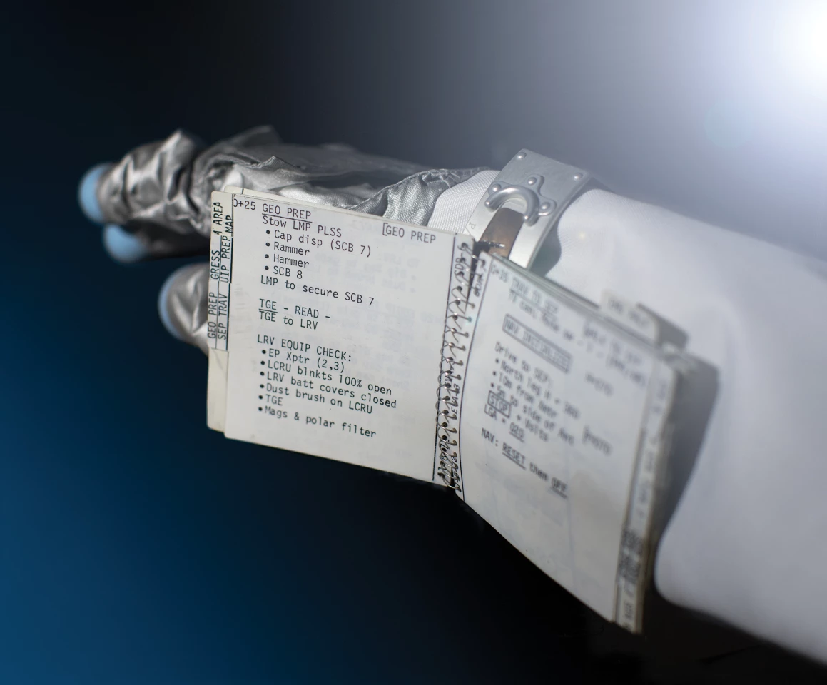 Gene Cernan's Apollo 17 EVA-3 Cuff Checklist
