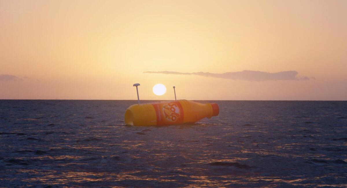 Solo, a soft drink company based in Norway, recently built an 8-meter (26-foot) tall replica soda bottle outfitted with solar panels, a camera, and tracking technology and set it adrift in the ocean