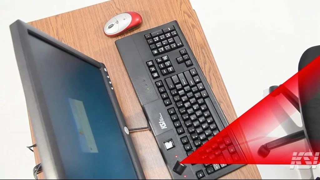 KSI's SonarLocID Keyboard uses sonar to detect when the user leaves the keyboard