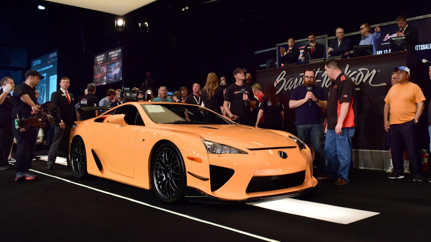 Barrett-Jackson sold this 2012 Lexus LFA Nürburgring for $770,000 at Palm Beach, in April, 2018