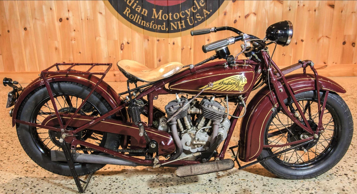 This 1929 Indian 101 Scout was originally an export model, coming back to the United States from Australia and features the more popular 45 cubic inch engine. It sold for $47,150