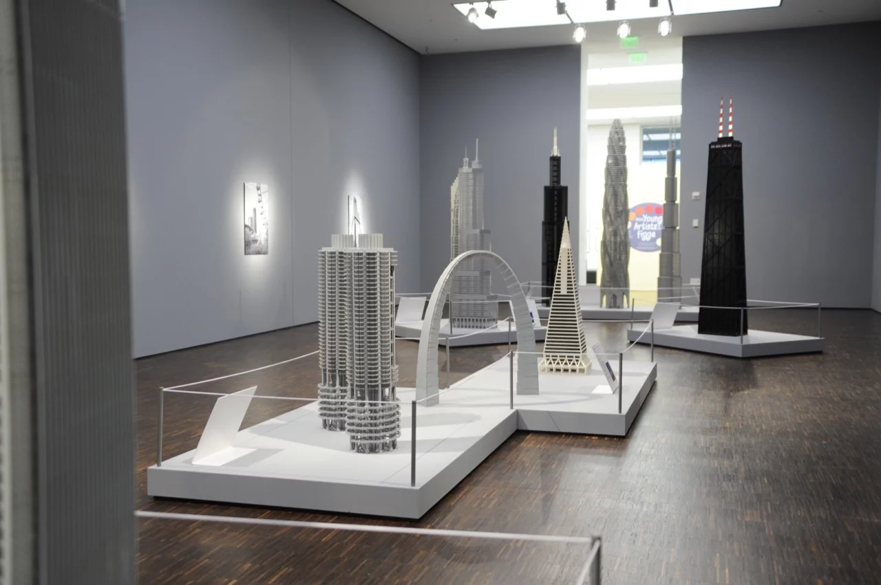 "[The project is] all about celebrating architecture and using plastic, interlocking bricks as my medium," says Tucker