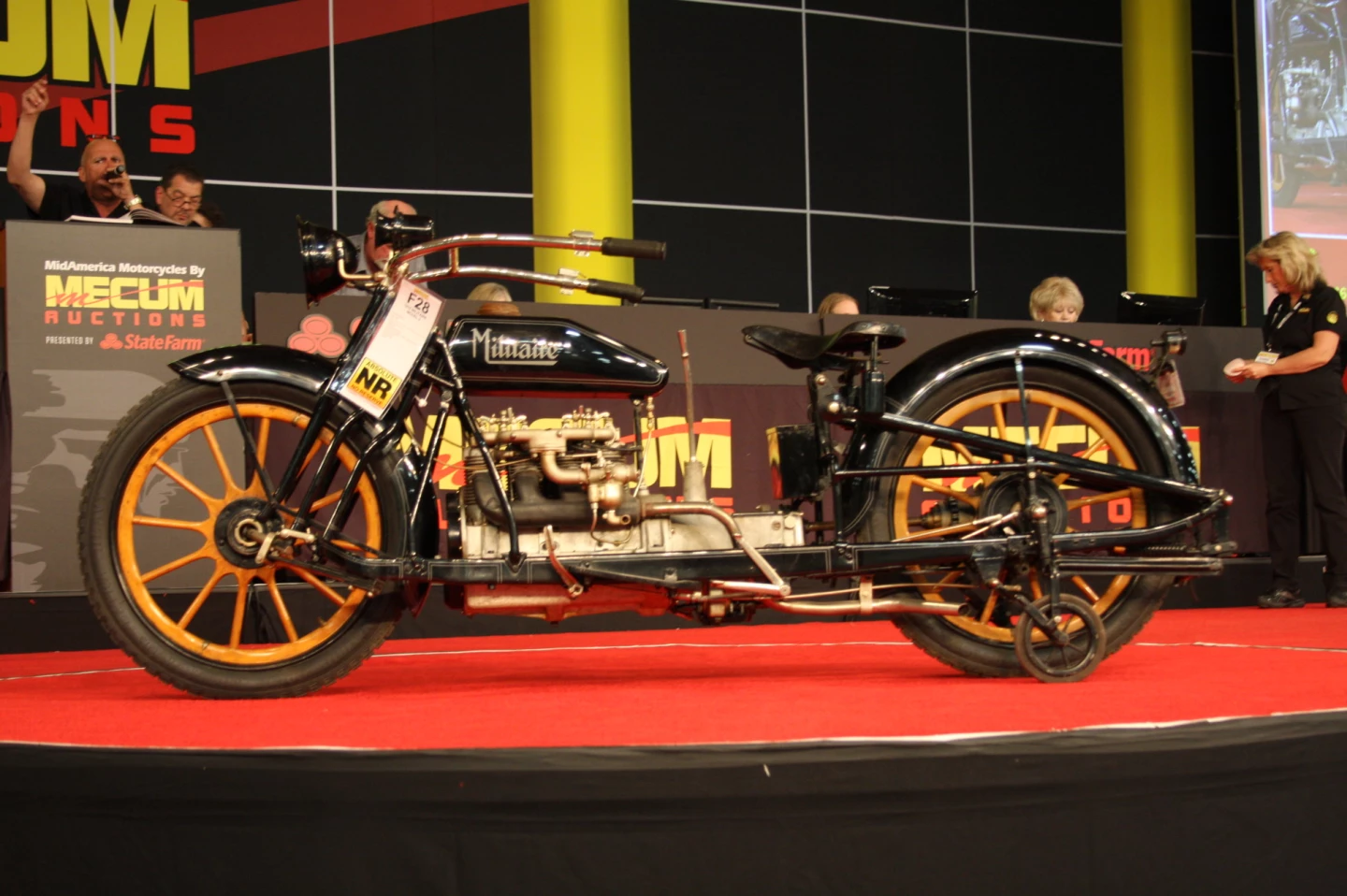 This 1915 Militaire Model 2 is a fascinating and unconventional four-cylinder motorcycle with an equally fascinating history as it was developed through several manufacturers. Estimated to fetch between $130,000 and $150,000, it sold for $165,000. Interestingly, the bike resold on the day of the auction for $65,000 more.