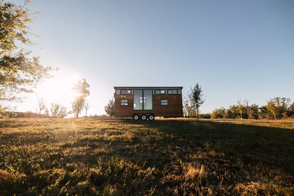 The Silhouette gets power from a standard RV-style hookup hot water comes from an electric on-demand water heater