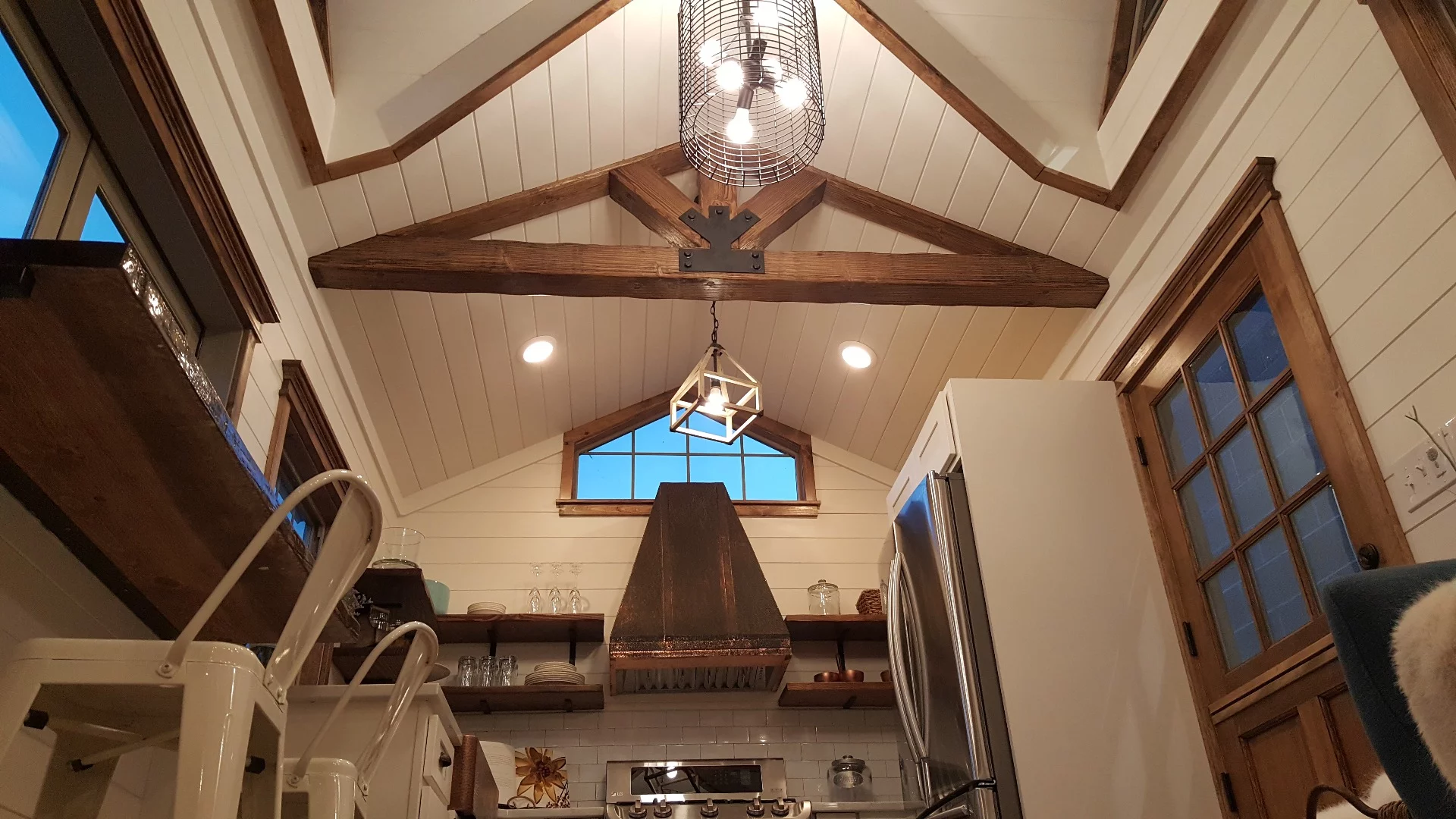 The Phoenix's ceiling and walls are finished in shiplap