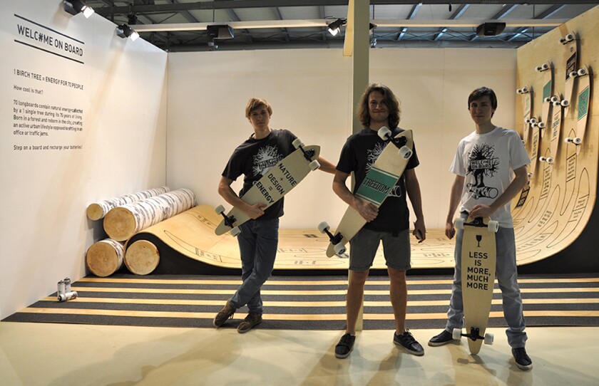 The team behind Lokal Boards from Art Academy of Latvia (Photo: Edoardo Campanale/Gizmag.com)