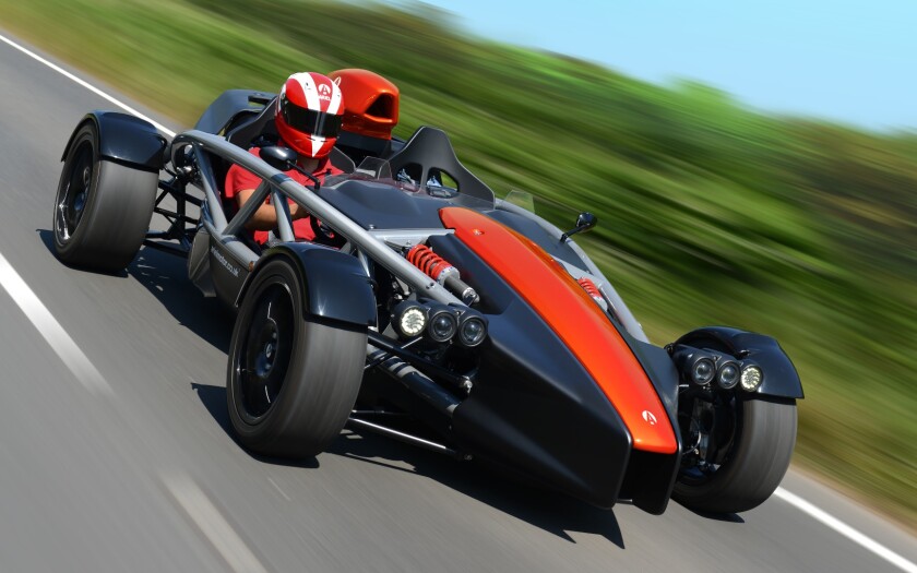 The Ariel Atom 4 goes from 0-60 mph (96.5 km/h) in 2.8 seconds