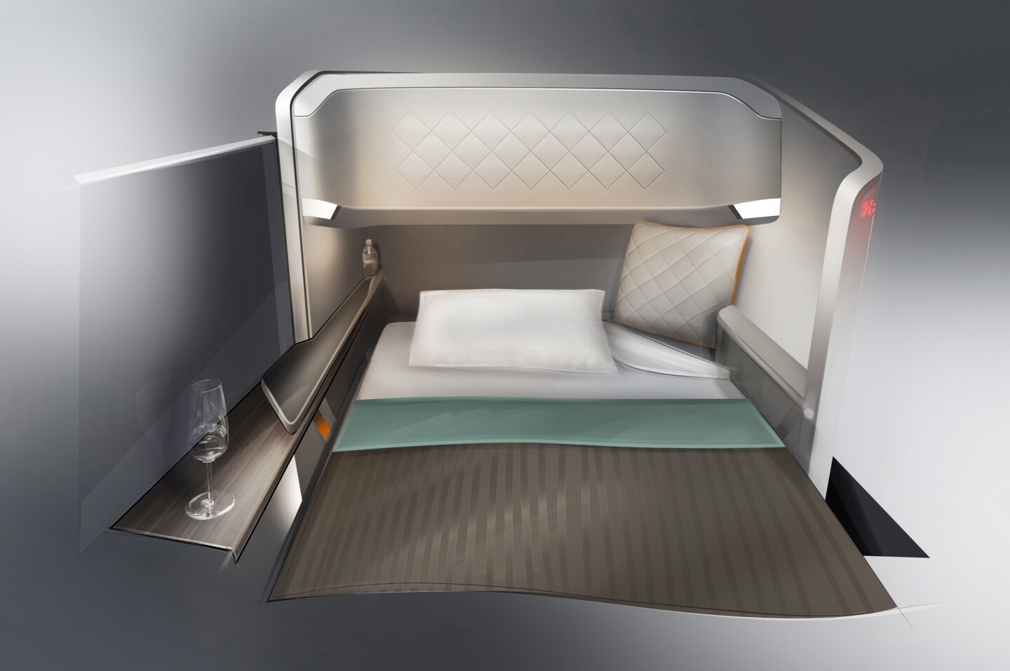 The seat's sleep pad is covered by a special fabric to keep it looking fresh