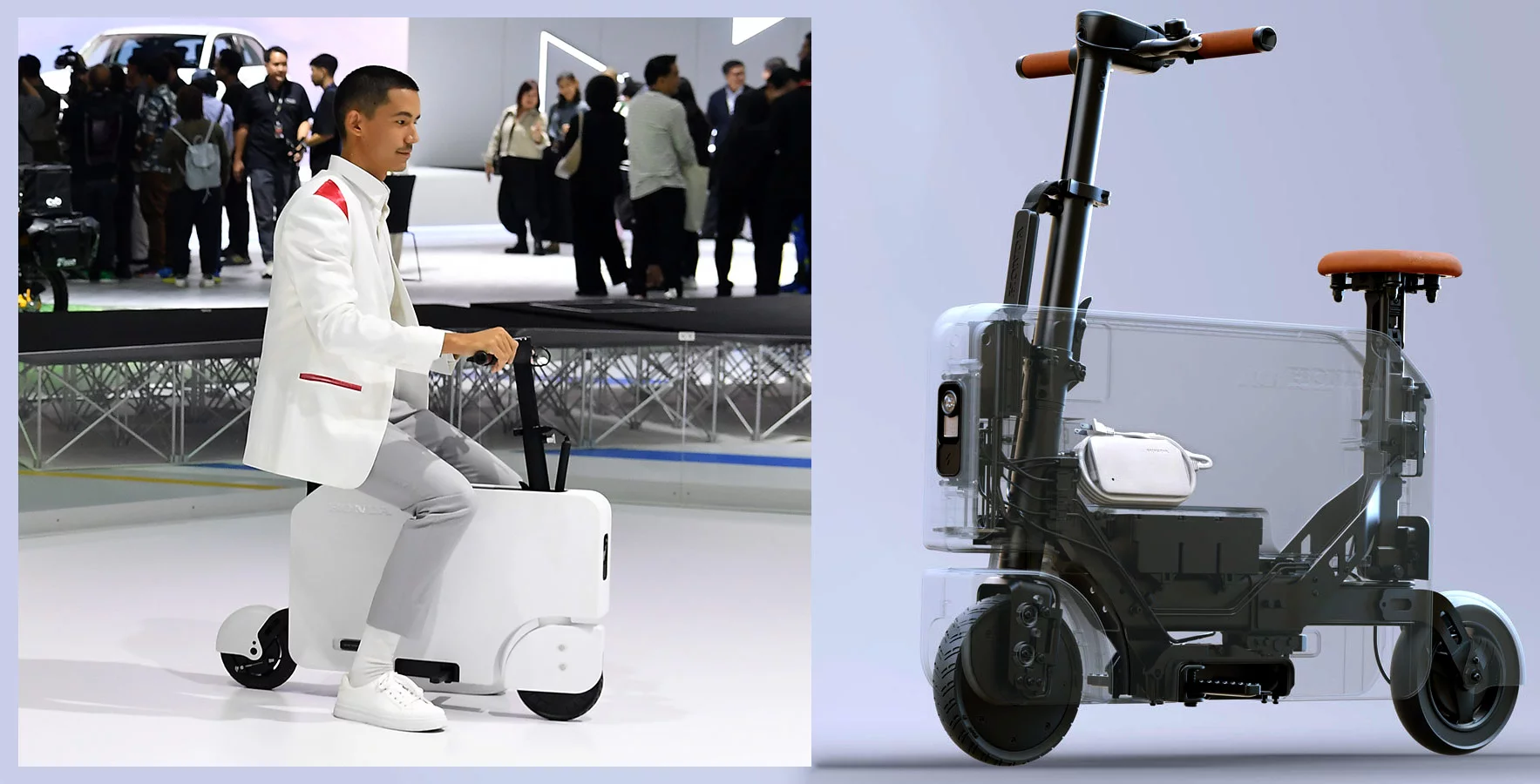 Honda was giving showgoers the opportunity to ride the Motocompacto. Those who tried it were amazed at its torque and rideability but I fear for the Motocompacto in the real world as it doesn't have effective suspension.