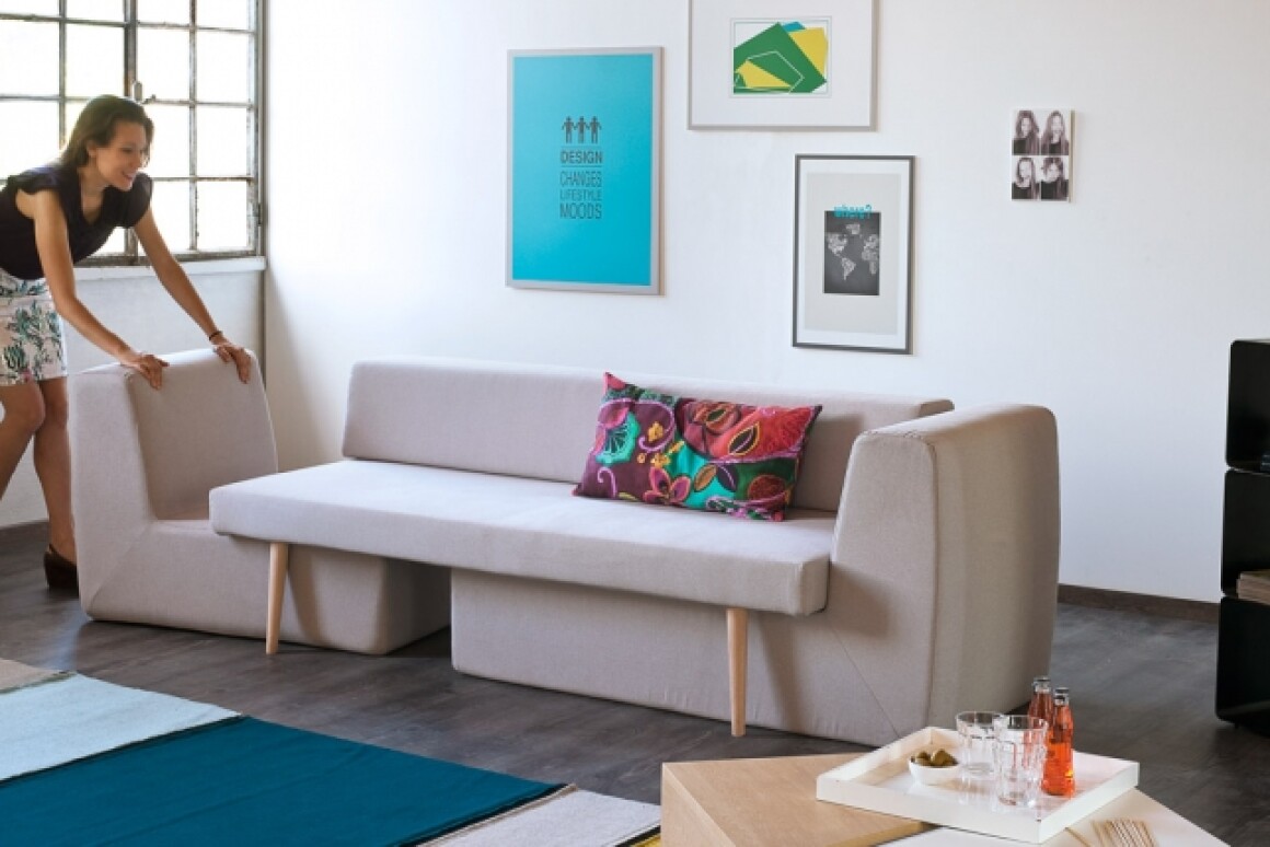 Sofista modular sofa changes form based on the needs of a room