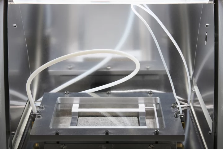 One of the Air Clean paving slabs in a laboratory setting