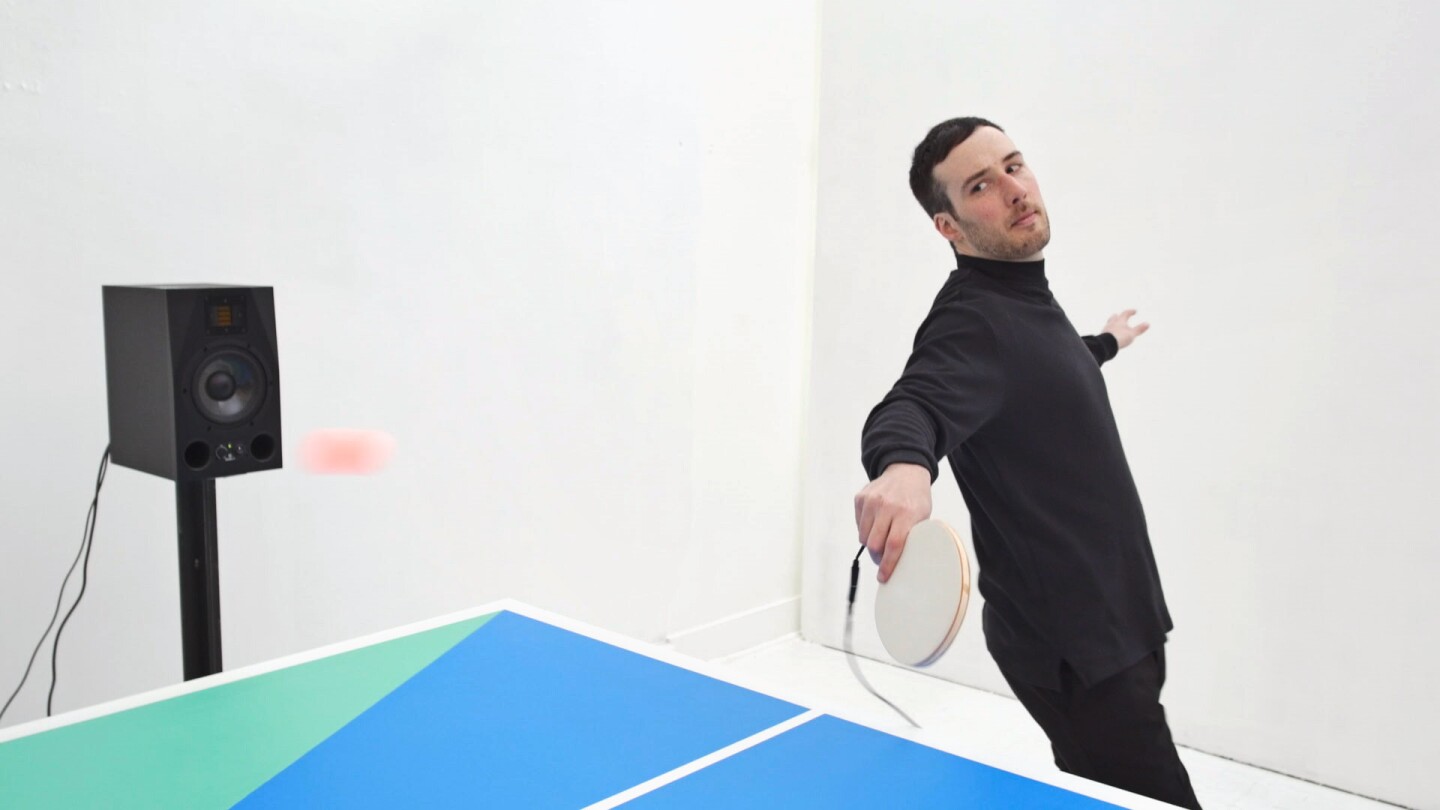 Ping Pong FM has contact microphones embedded in each of the paddles and an Arduino calibrated to identify each time the ball hits one of them