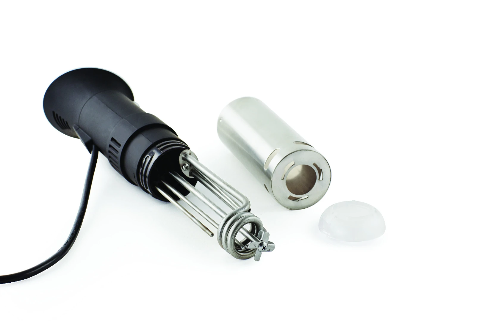 The Anova sous vide precision cooker disassembles easily for cleaning