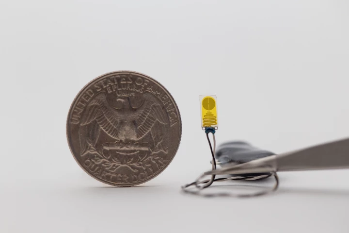 The entire sensor and connected electronics is smaller than a quarter