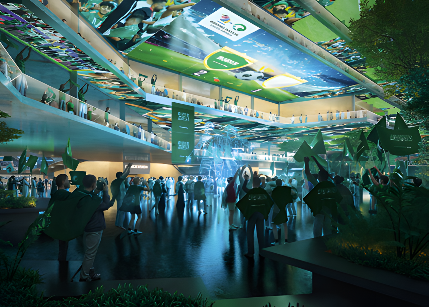 The Neom Stadium will have excellent transportation links throughout the Line