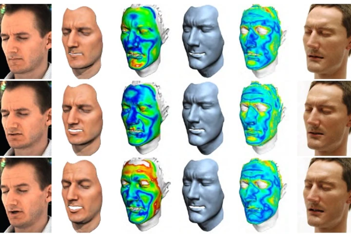 Face cloning: steps in modeling the digital face and the final result in silicone (Image: Disney)