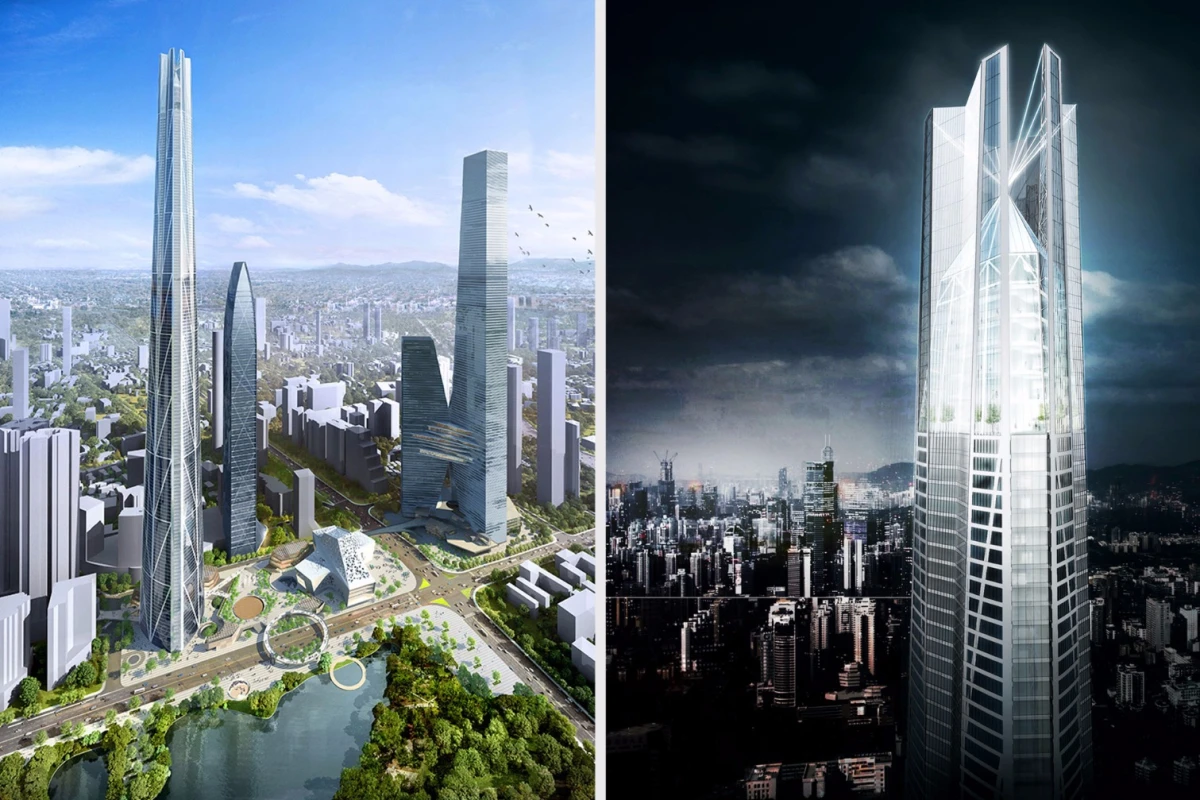 Developed by the Shenzhen Kingkey Group, the H700 Shenzhen Tower would rise to a height of 739 m (2,424 ft)