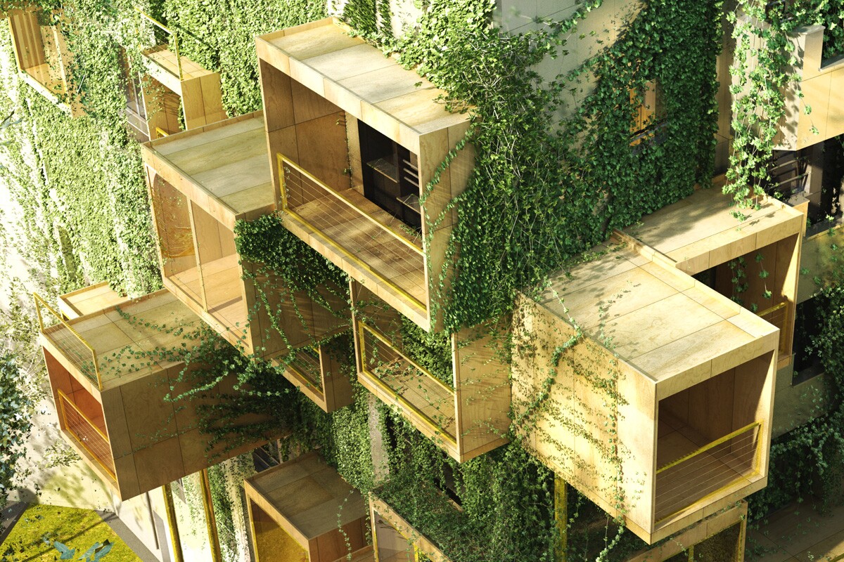 According to Malka, the addition of plug-in City 75's wooden extensions will improve the aging building's energy performance