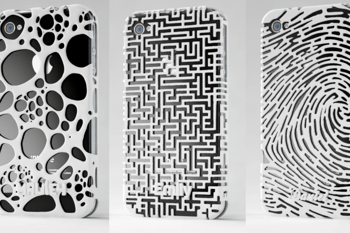 From left to right: iPhone 4/S Cell case, Maze case and Fingerprint case designs