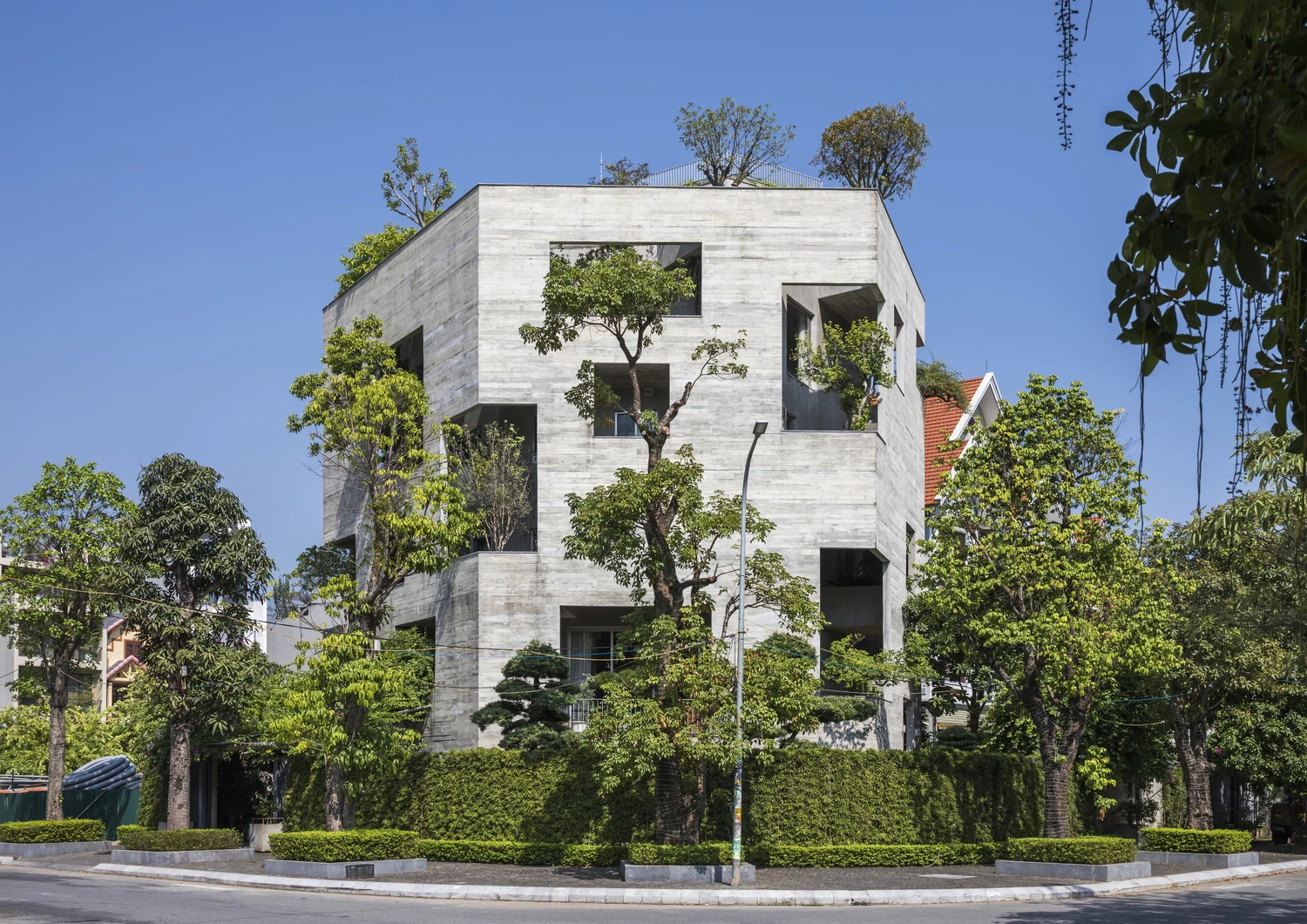 Ha Long Villa is the latest project in Vo Trong Nghia's House for Trees series, which aims to reintroduce greenery to Vietnam's inner-city areas