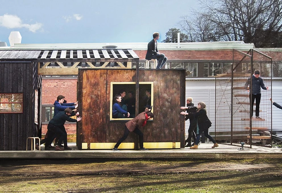 Friggatto comprises two small buildings, the smaller of which is set on wheels (Photo: Full Scale Studio)
