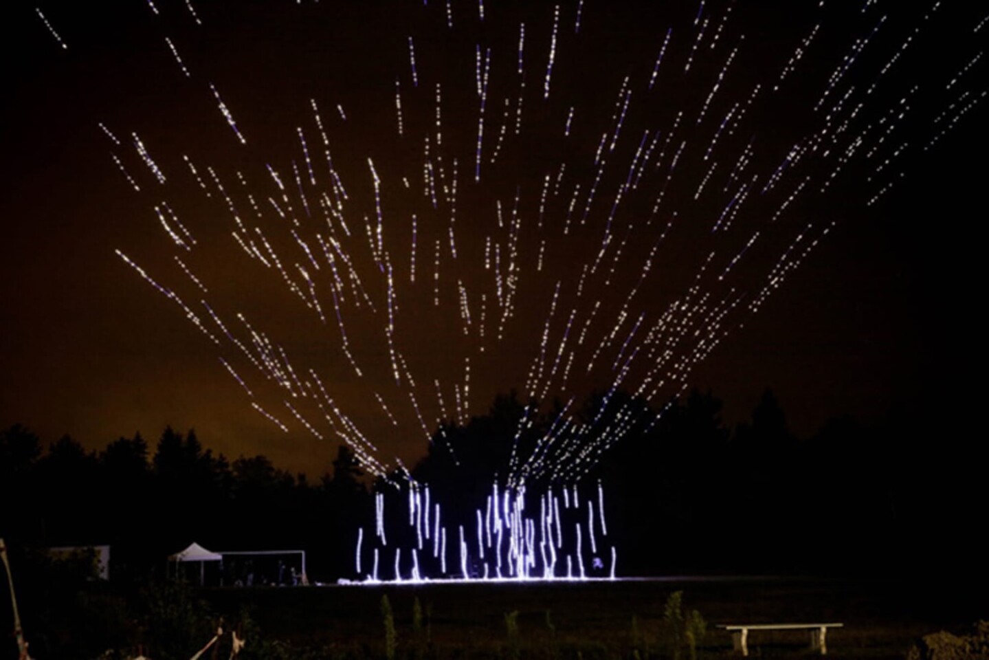 The Intel Shooting Star project unleashed a swarm of LED-embedded drones flying in unison