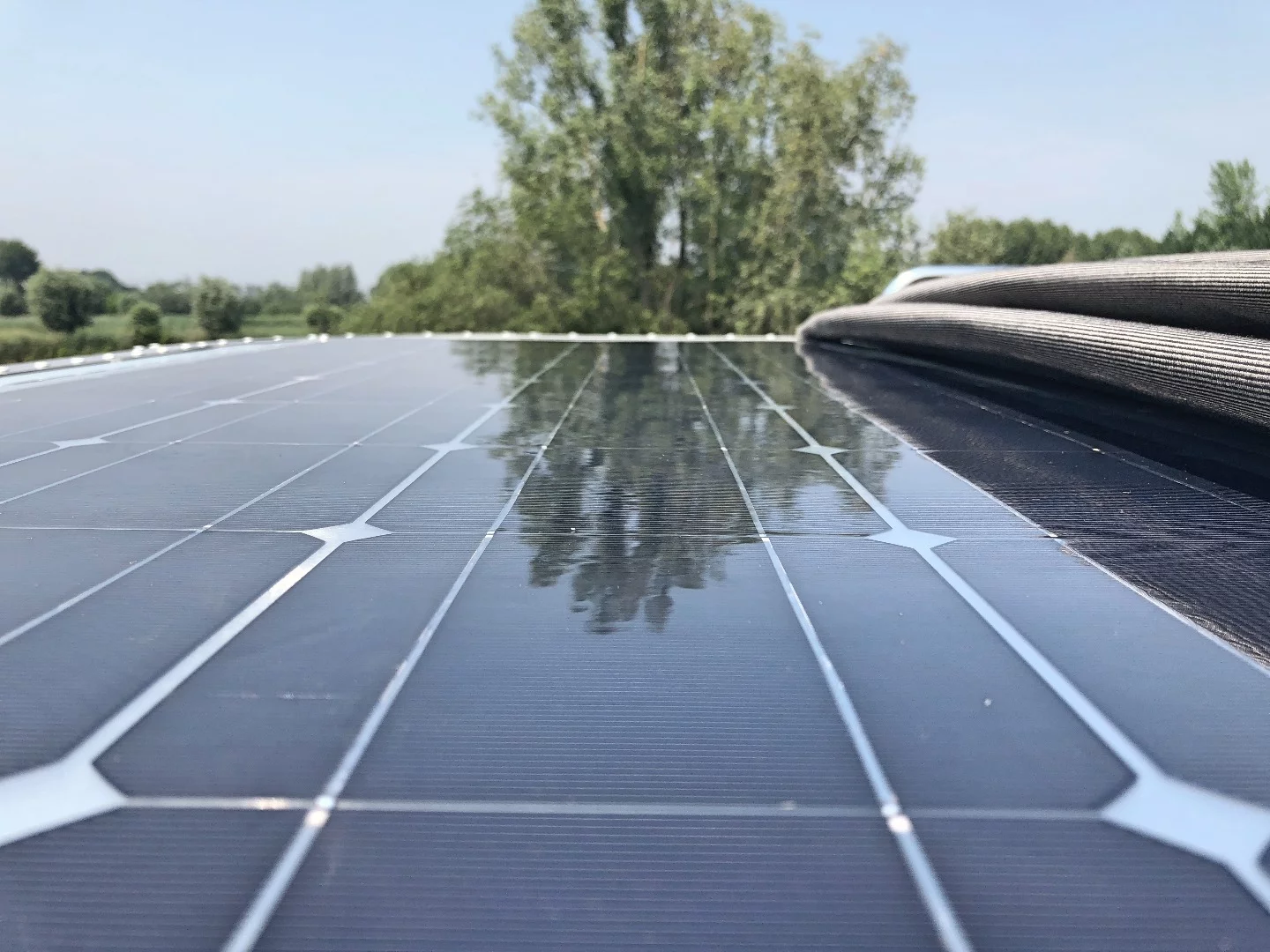 A 100-watt solar panel is available optionally or standard, depending on model