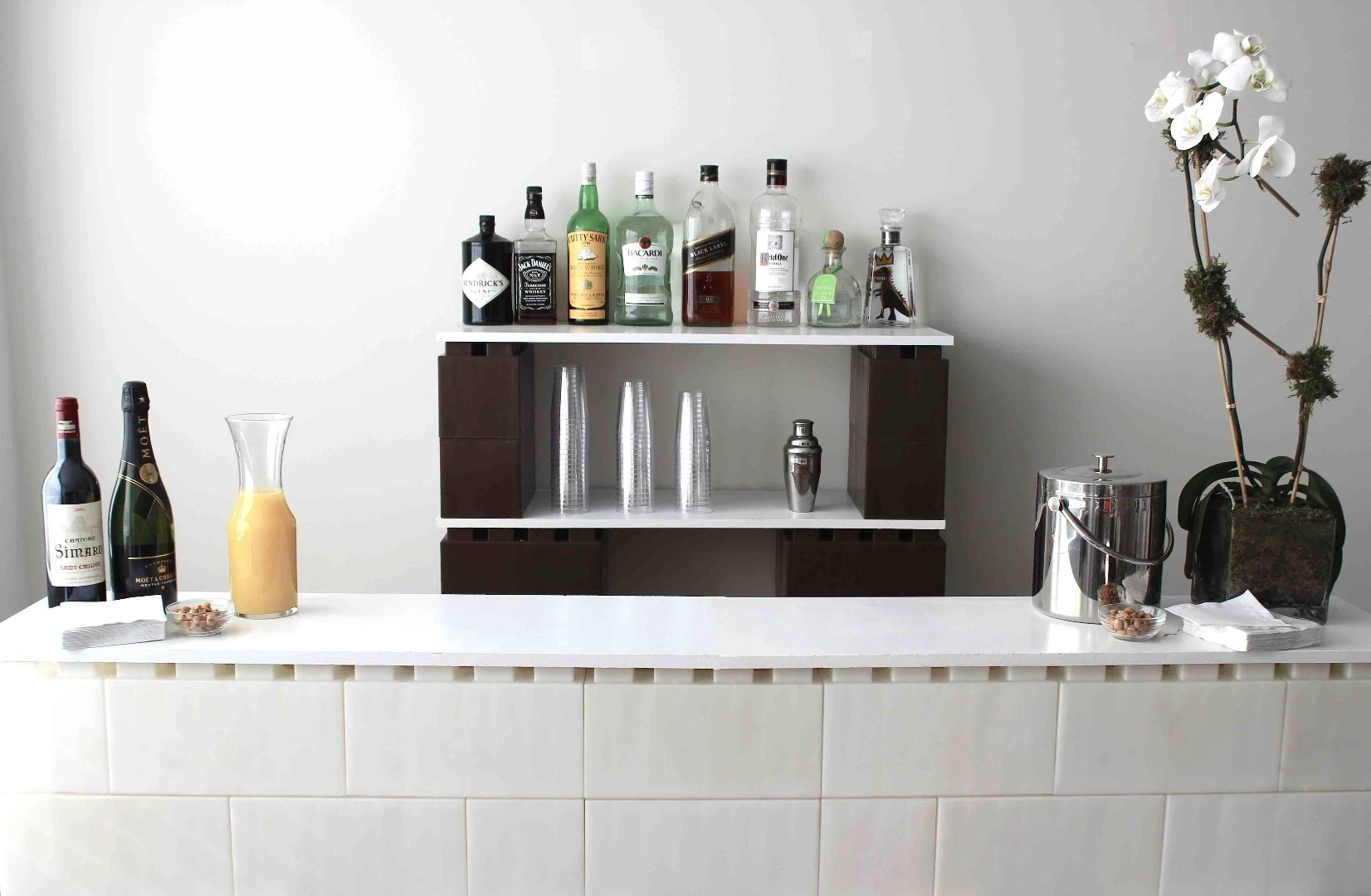 Applications for the blocks include dining room tables, shelves, assorted furniture, and dividing walls