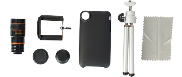 The Eye Scope accessories include a tripod, phone cover and mounting clamp (Photo: Firebox)