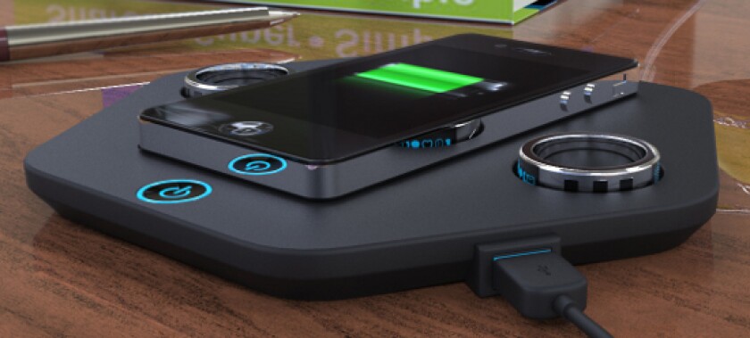 The ring is accompanied by a wireless charging dock
