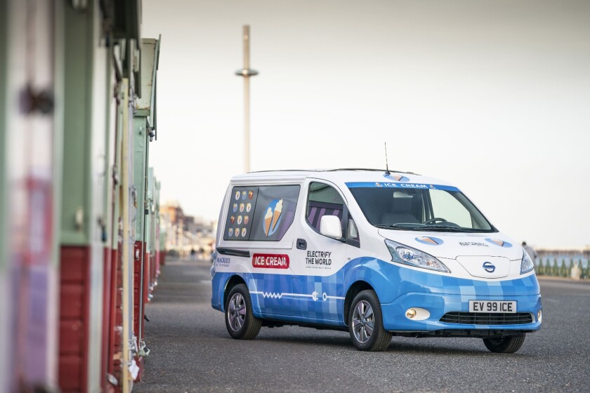 Nissan's electric ice cream van can be recharged via a rooftop solar array