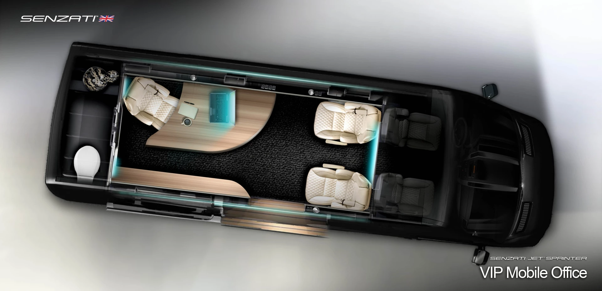 Senzati turns the Mercedes Sprinter into a four-wheeled luxury jet