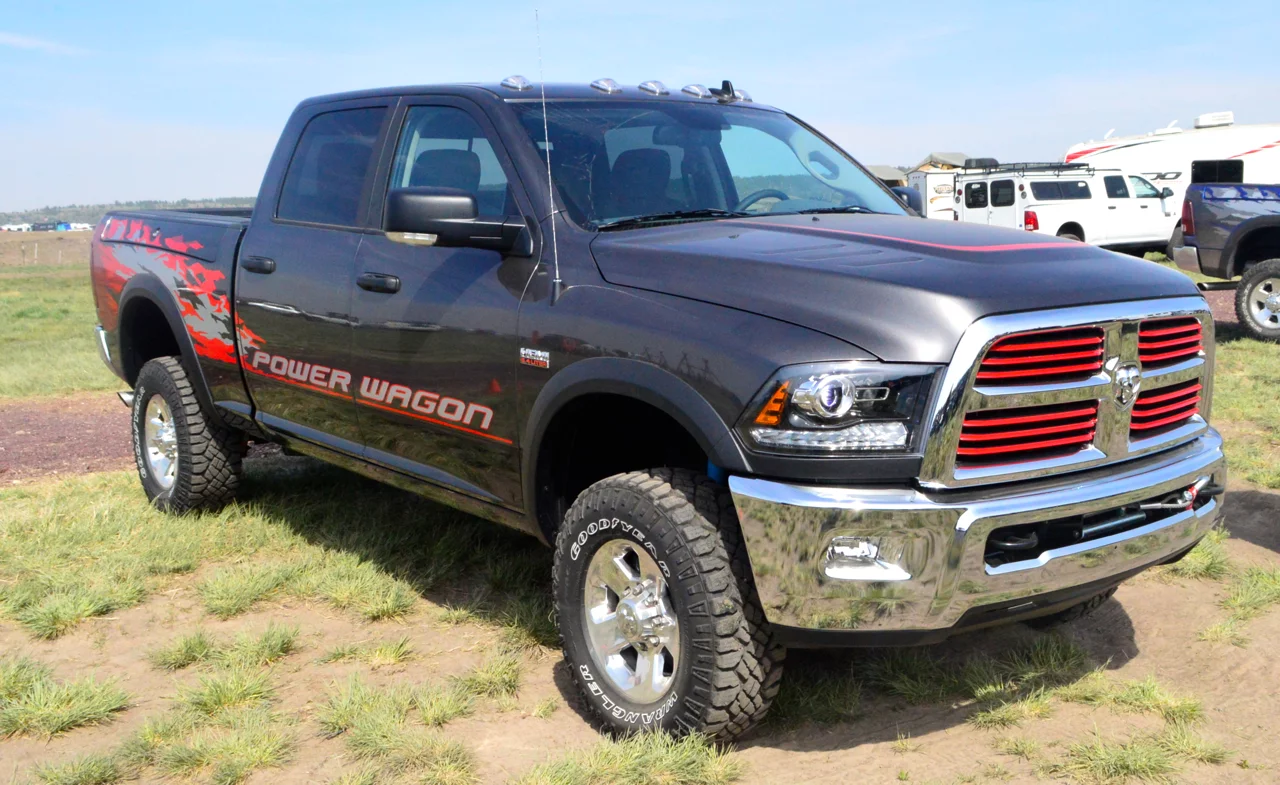 The 2014 Power Wagon rides on new 33-in Goodyear Wrangler Duratrac tires