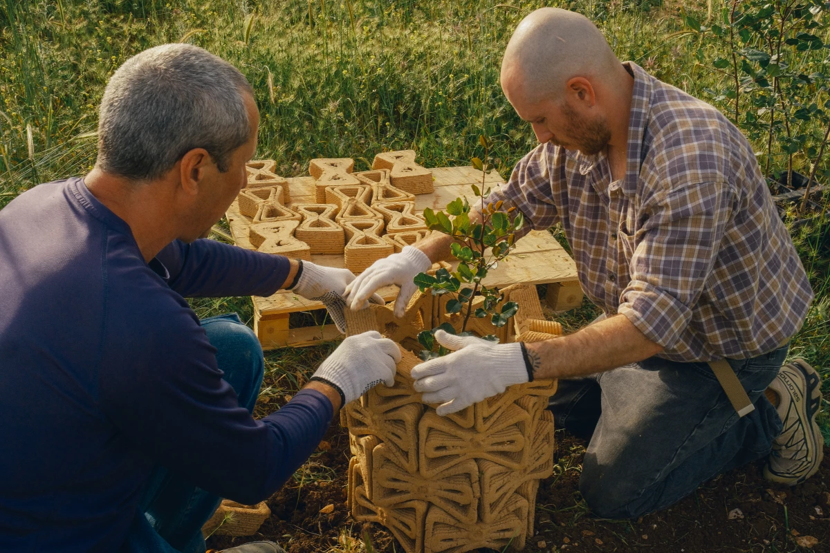 A new vision for design: buildings that don’t dominate nature, but kneel beside it; protecting life as it learns to stand tall