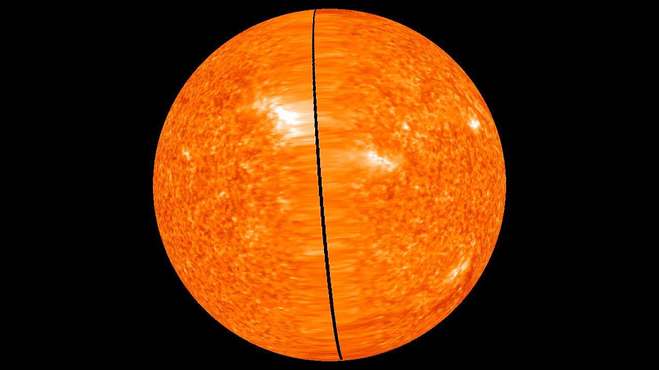 Image of the far side of the Sun taken on February 2, 2011 when there was still a small gap between the STEREO Ahead and Behind data - the gap is now closed (Image: NASA)