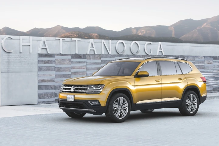 The 2018 Volkswagen Atlas is a very large vehicle, by VW standards, sitting above their Tiguan and Tuareg crossover models as a full-sized, seven-passenger SUV