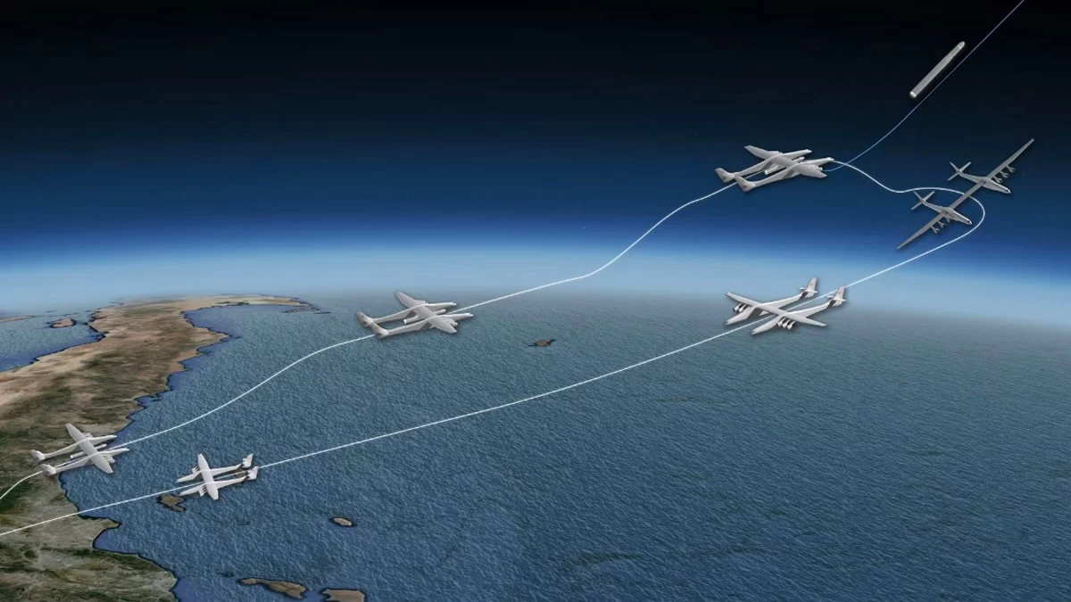 An illustration of the path the aircraft would take to carry its payloads into the stratosphere