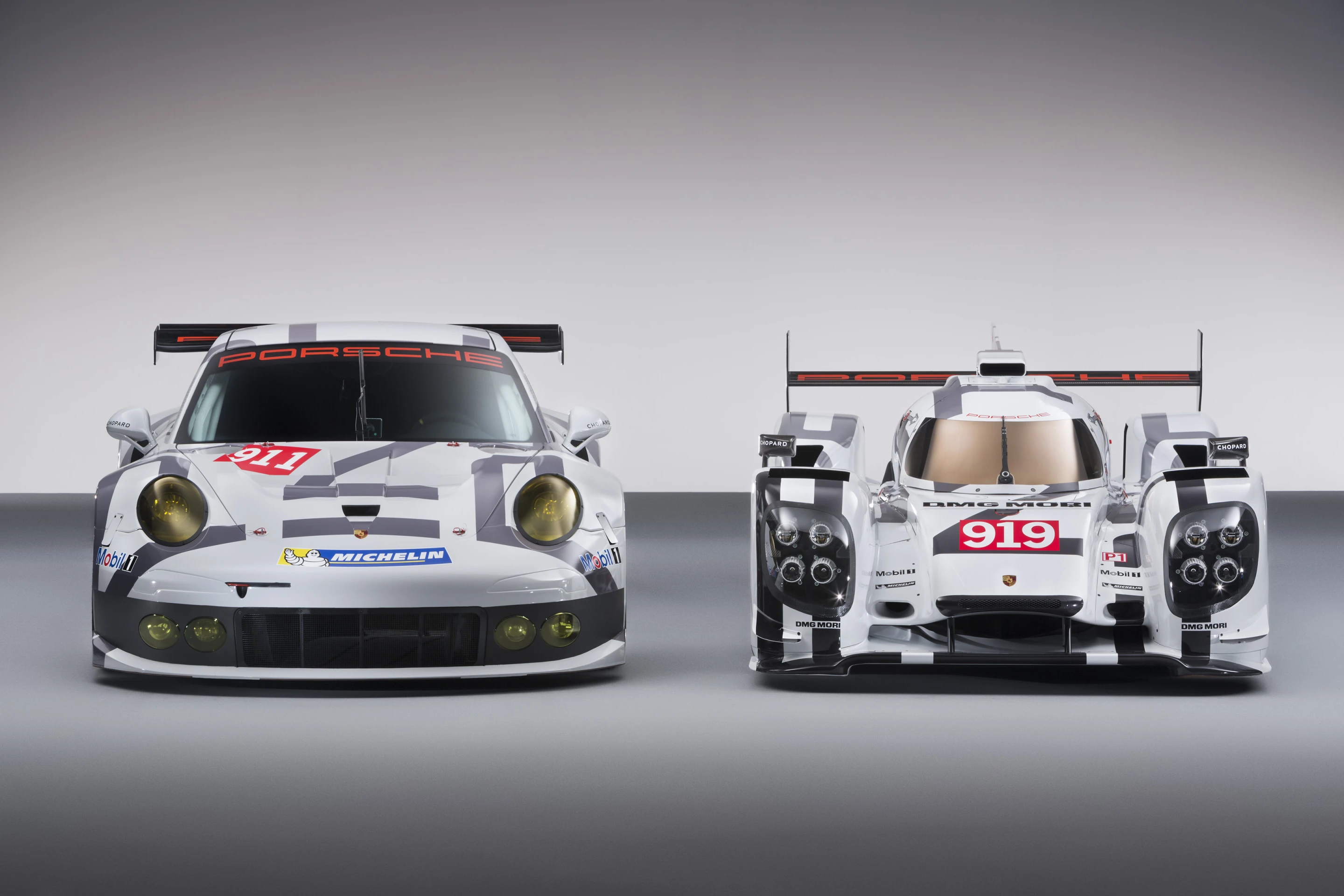 The Porsche 919 Hybrid and 911 RSR