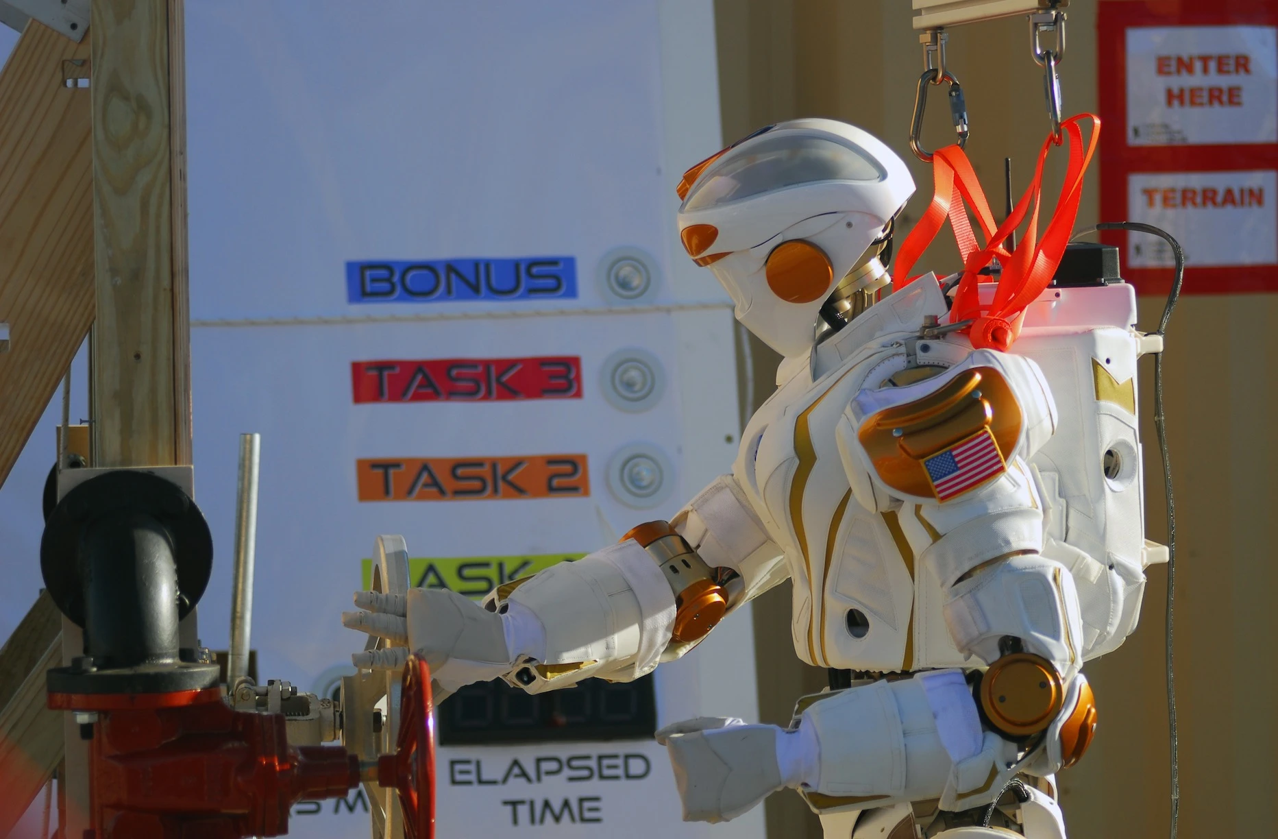 Valkyrie operating a valve