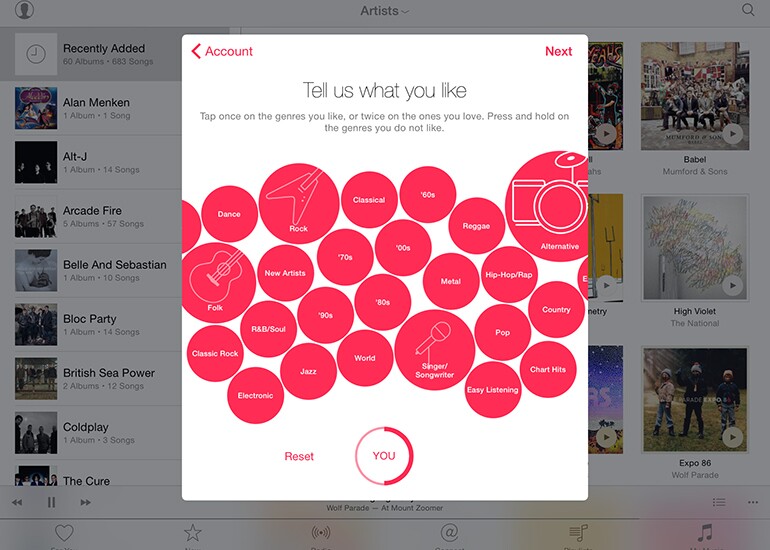 Tell Apple what your music tastes are