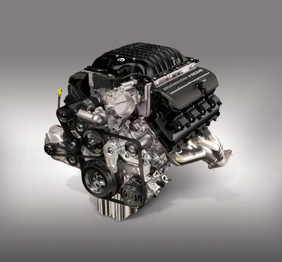 Mopar debuted the Hellephant 1,000-horsepower (745.7 kW) engine at the 2018 SEMA Show in Las Vegas