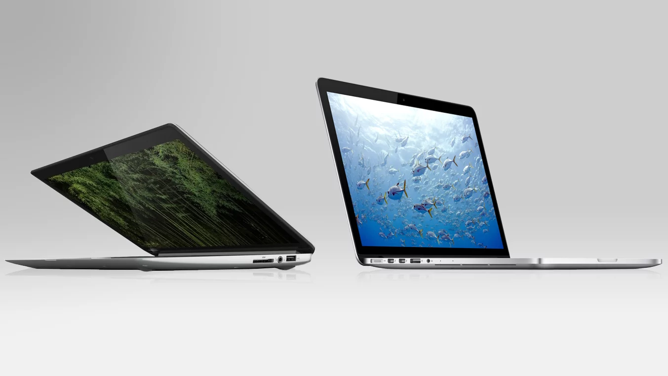 We take a look at how Toshiba's KIRAbook and Apple's 13-inch MacBook Pro with Retina display compare