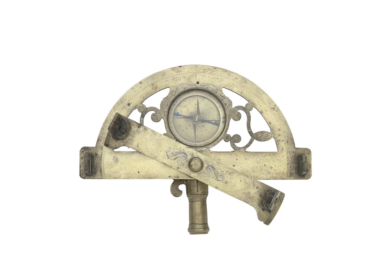 A Jacques Canivet brass graphometer, French, dated 1764