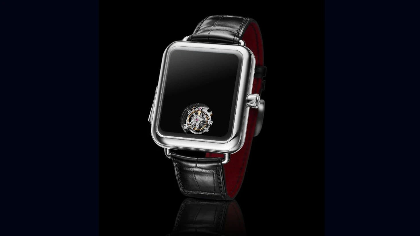 The Swiss Alp Watch Concept Black has no hands or face markings