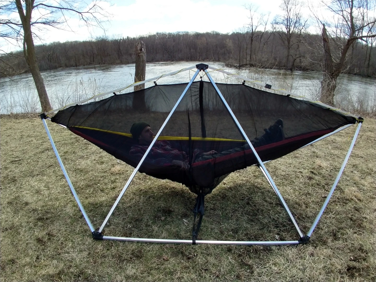 Additional components like a rain fly and bug net can also be latched onto the Hang Solo if some extra protection from the elements is needed